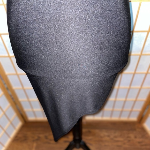 Women’s Sexy Black Body con Dress, sleeveless, front buckle, racer back, cut out - Picture 6 of 8